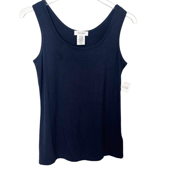 Kate Hill NWT Navy Fitted Tank Top Size Small - Picture 1 of 5